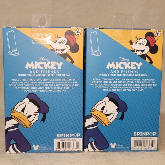 Spinpop Donald Daisy Duck Disney Phone Stand Reusable Cell Grip Decal Feet - Picture 2 of 12